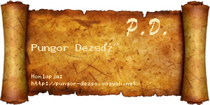 Pungor Dezső névjegykártya